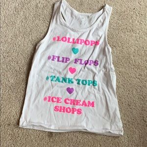 White/Purple/Blue/Pink Graphic Tank Top